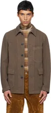 Dries Van Noten Brown Twill Jacket In Multi