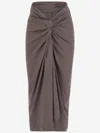 Dries Van Noten Brown Twist-front Draped Midi-skirt