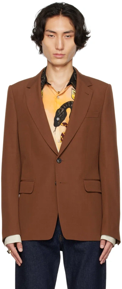 Dries Van Noten Brown Two-button Blazer In 701 Rust