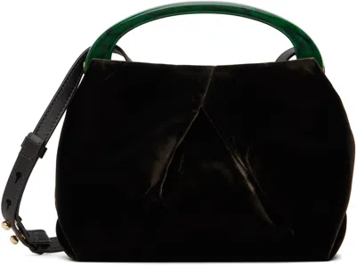 Dries Van Noten Brown Velvet Top Handle Bag