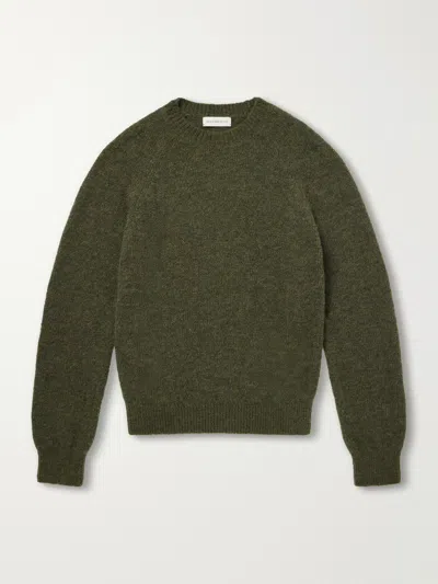 Dries Van Noten Mens Forest Alpaca-blend Jumper In Green