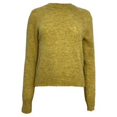 Dries Van Noten Brushed Sweater In Yellow Alpaca