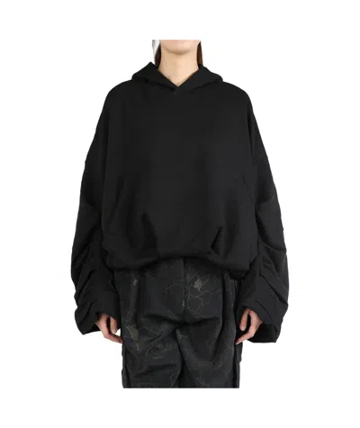 Dries Van Noten Oversized Draped Black Sweatshirt