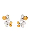 Dries Van Noten Crystal-embellished Stud Earrings In Silver