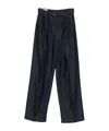 Dries Van Noten High Waist Wide Leg Belted Pleated Jeans In Blue