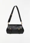 Dries Van Noten Textured Leather Shoulder Bag With Gold-tone Buckle Closure In Black
