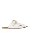 Dries Van Noten Buckle Slippers In White