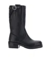 Dries Van Noten Mid Calf Boots Chunky Heel Closed Toe In Black