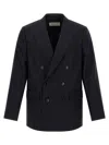 Dries Van Noten Double-breasted Blazer Notched Lapels In Blue