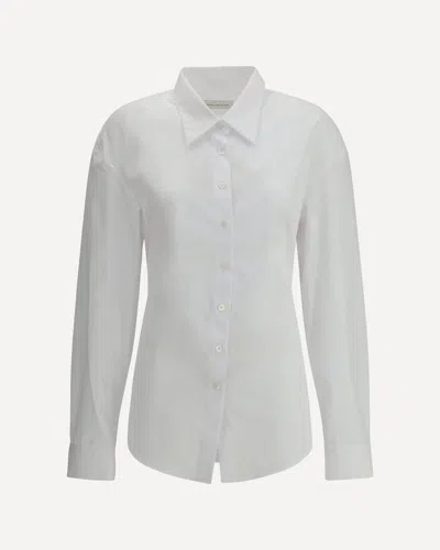 Dries Van Noten Wide White Shirt In Cotton In Blue