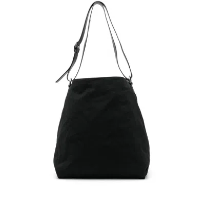 Dries Van Noten Men Canvas Shoulder Bag In Black