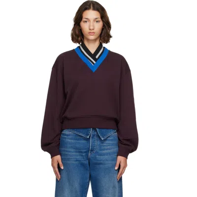 Dries Van Noten Burgundy Cotton Sweatshirt In 358-burgundy