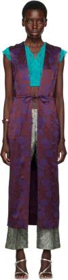 Dries Van Noten Burgundy Drawstring Vest In 358 Burgundy