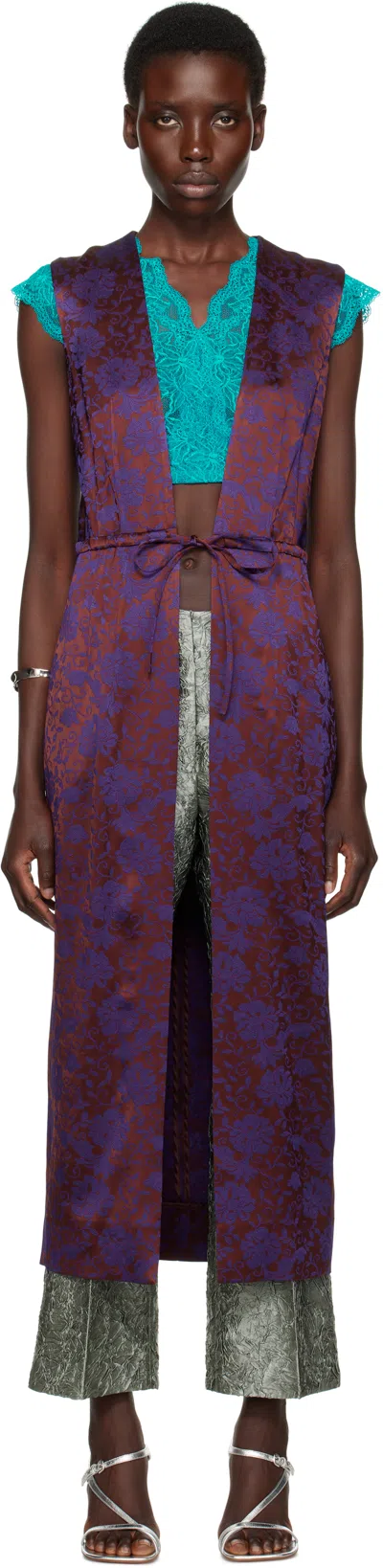 Dries Van Noten Burgundy Drawstring Vest In 358 Burgundy