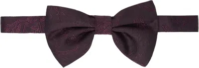 Dries Van Noten Burgundy Jacquard Bow Tie In Black