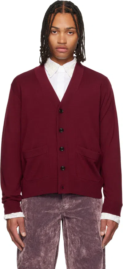 Dries Van Noten Burgundy Merino Wool Sweater