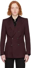 Dries Van Noten Burgundy Peaked Blazer In Wine (355)