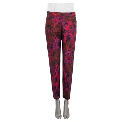 Pre-owned Dries Van Noten Burgundy Pink 2021 Rose Tapered Cropped Pants 36 S In Red