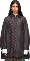 Dries Van Noten Burgundy Printed Jacket In Burgundy