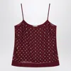Shop Dries Van Noten Burgundy Tank Top With Studs