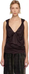 Dries Van Noten Burgundy Twisted Tank Top In Brown