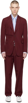 Dries Van Noten Burgundy Two-button Suit In 359 Bordeaux