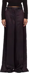 Dries Van Noten Burgundy Wide Leg Trousers In Burgundy