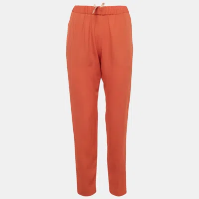Dries Van Noten Burnt Orange Crepe Formal Trousers