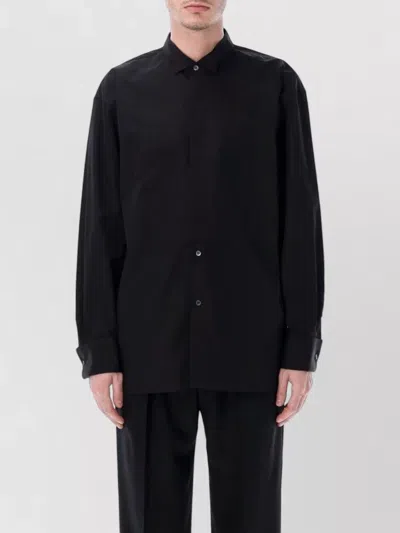 Dries Van Noten Butterfly Collar Tuxedo Shirt Oversized Fit In Black