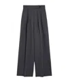 Dries Van Noten Wide Leg High Waist Pleated Front Trousers In Black