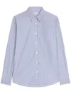 Dries Van Noten Striped Cotton Shirt In Blue