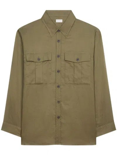 Dries Van Noten Long-sleeved Shirt In Green