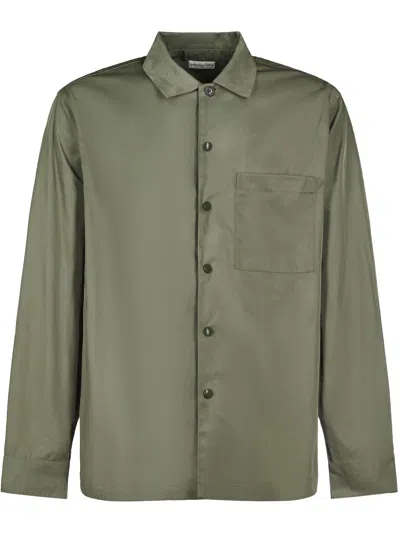 Dries Van Noten Button-down Shirt With Single Chest Pocket In Green