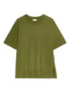Dries Van Noten Button-embellishment Cotton T-shirt In Green