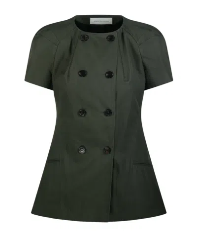 Dries Van Noten Button Jacket In Green