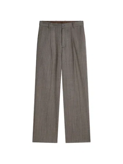 Dries Van Noten Button Trousers In Brown