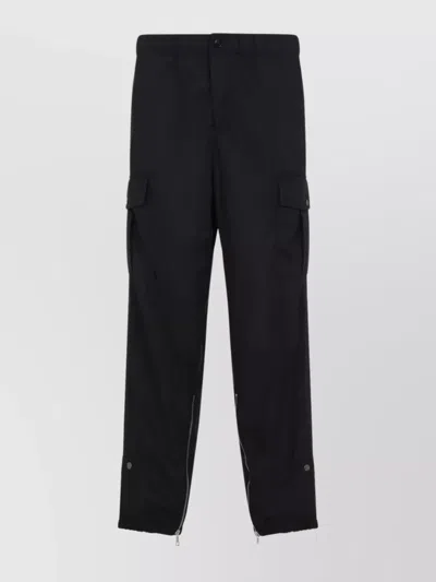 Dries Van Noten Buttoned Cargo Tech Pants With Elastic Waist