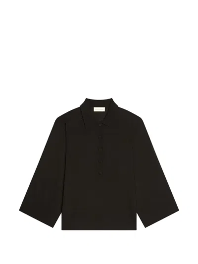 Dries Van Noten Buttoned Polo Top In Brown