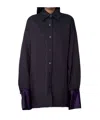 Dries Van Noten Women Striped Button-down Shirt In Purple
