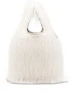 Dries Van Noten Marche Small Fringed Tote Bag In White