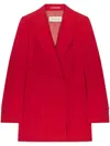 Dries Van Noten Women Byla Wool Double-breasted Fitted Blazer In Red