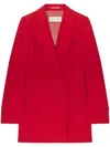 Dries Van Noten Women Byla Wool Double-breasted Fitted Blazer In Red