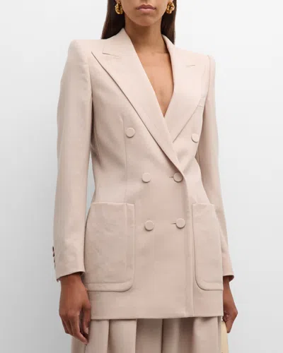Dries Van Noten Bymees Double-breasted Wool Jacket In Ecru