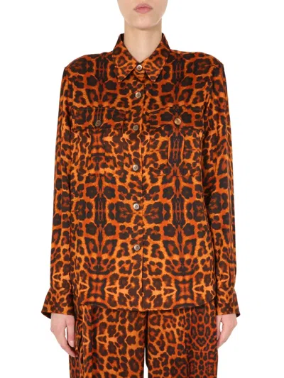 Dries Van Noten Caffy Shirt In Animal Print