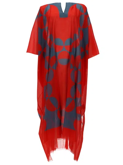 Dries Van Noten Caftano "cartland" Con Stampa In Multi