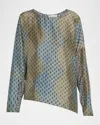 Dries Van Noten Caias Printed Silk Blouse In Blue
