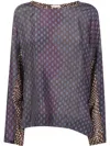 Dries Van Noten Contrast-print Silk Top In Red