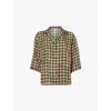 Dries Van Noten Womens Green Cala Abstract-pattern Relaxed-fit Woven Shirt In Green