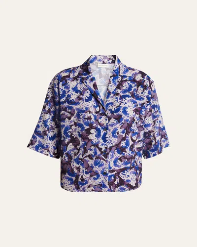Dries Van Noten Cala Abstract Print Shirt In Blue