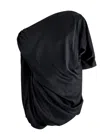 Dries Van Noten Calant Draped Stretch-silk Satin Top In Black
